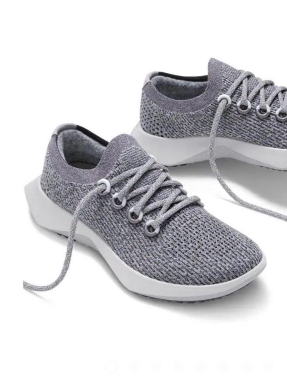Allbirds Tree Dasher 2 Gray/White Lace Up Low Top Sneakers Rubber Size 9.5